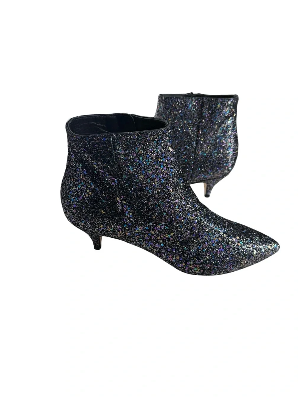NWOB Kate Spade NY Olly Too Pointy Toe Kitten Heel Bootie Size 9M Sparkly